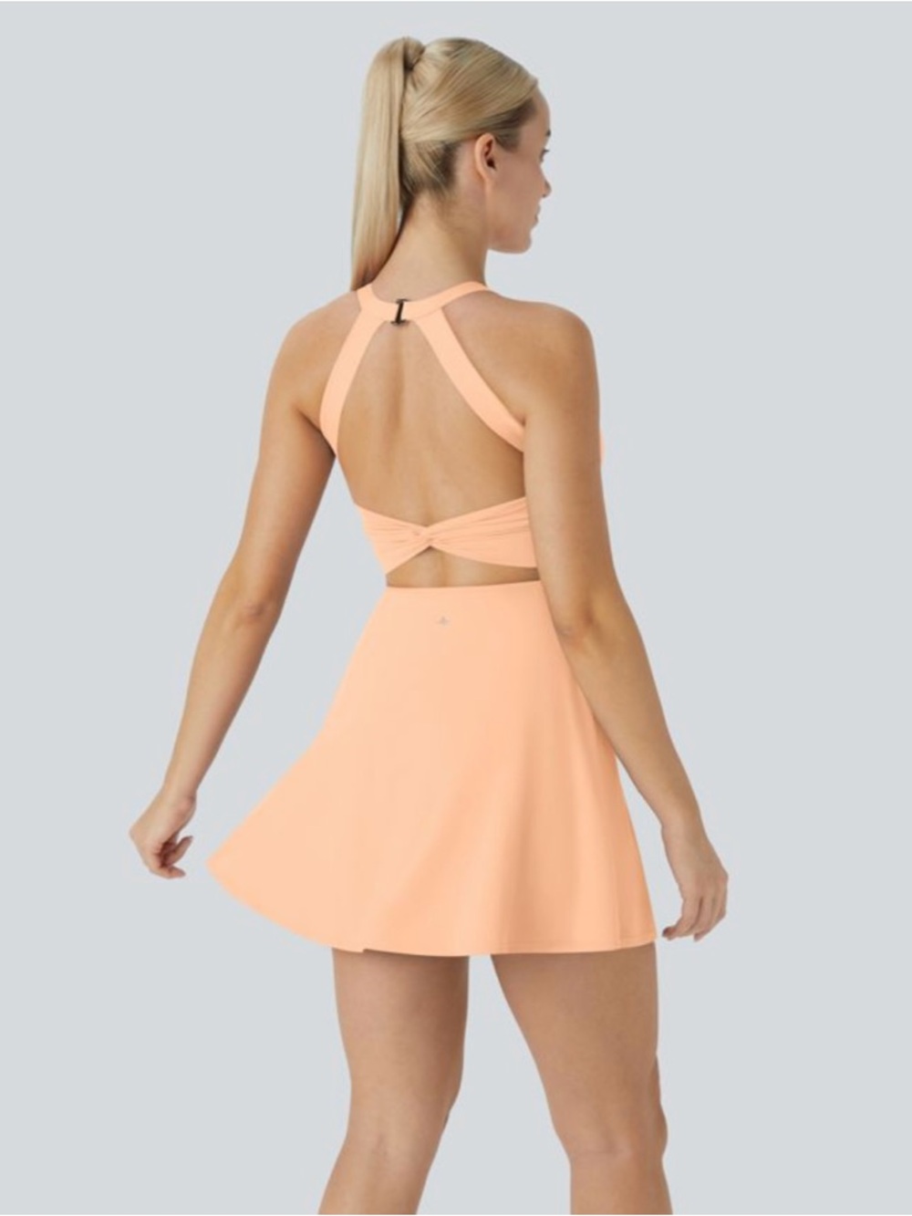 Halara Softlyzero Backless Twisted Cool Touch Active Dress Easy Peezy Sunburst - Picture 2 of 16